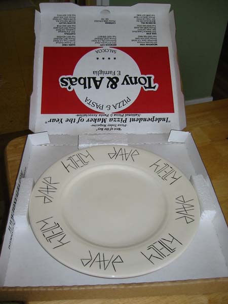The plate in it's box